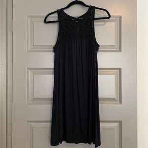 LOFT black knit and lace dress